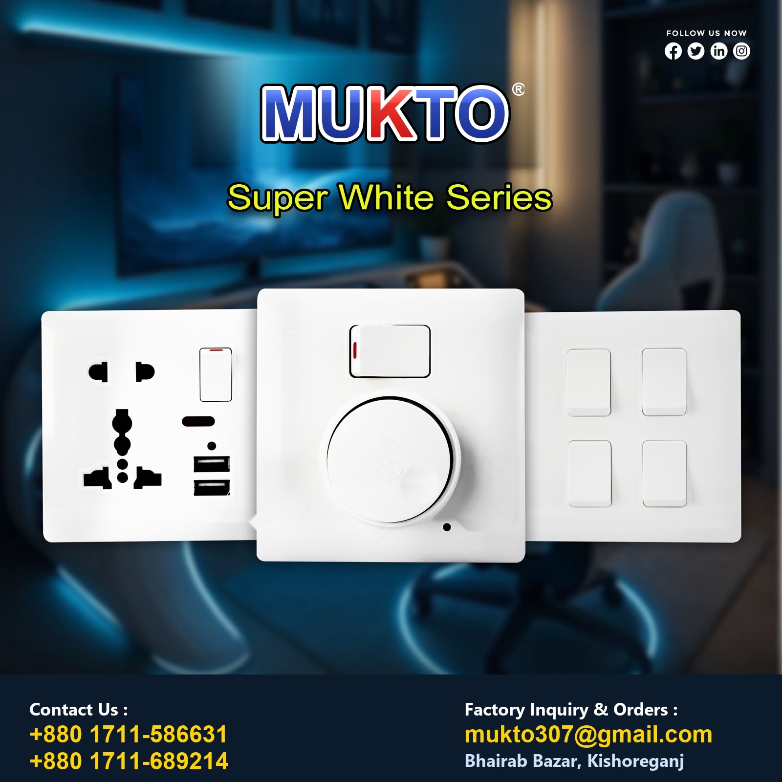 Mukto Super White Modular Trio
